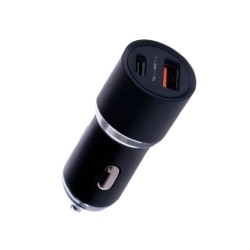 Eltoro Car Plug 2 Ports USB-C 20W USB-A 18W QC3.0 - Black