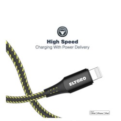 Eltoro Linea Dura Type-C to Lightning Cable 1.2M - Black and Yellow