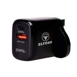 Eltoro Power Plug 20W USB-C + USB-A QC3.0 - Black