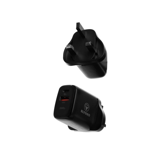 Eltoro Power Plug 20W USB-C + USB-A QC3.0 - Black