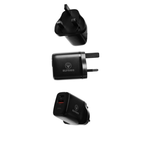 Eltoro Power Plug 20W USB-C + USB-A QC3.0 - Black