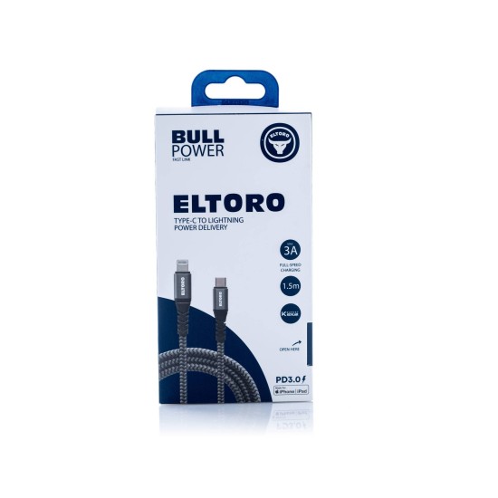 Eltoro USB-C to Lightning Cable 1.5M with Nylon PP Yarn Jacket - Gray