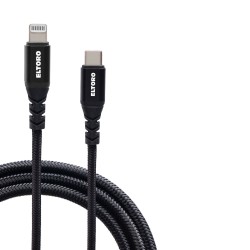 Eltoro USB-C to Lightning Cable 1M with Nylon Jacket - Black