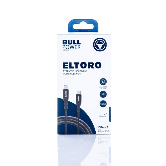 Eltoro USB-C to Lightning Cable 1M with Nylon Jacket - Black