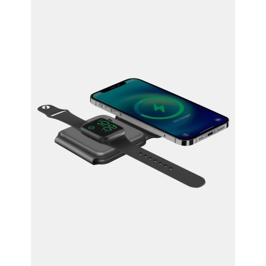 Bazic GoMag Trio 3 In 1 Foldable Magnetic Wireless Charger by Energea - Grey