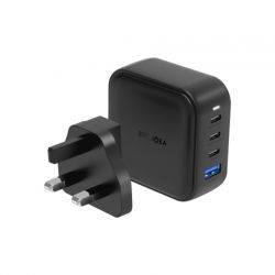 Energea Travelite GaN 100W 3-Port USB-C and 1-Port USB-A Wall Charger - Black