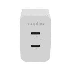 Mophie ACC 2-Port USB-C 45W PD GaN Wall Charger - White