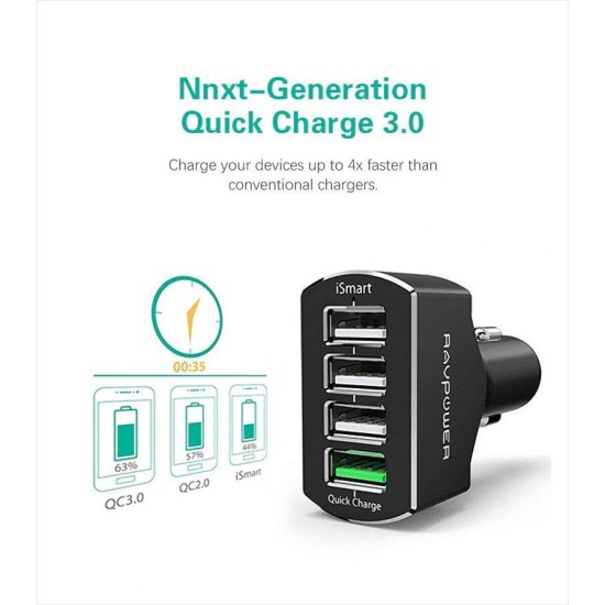 RavPower Car Charger 54W - 4 USB