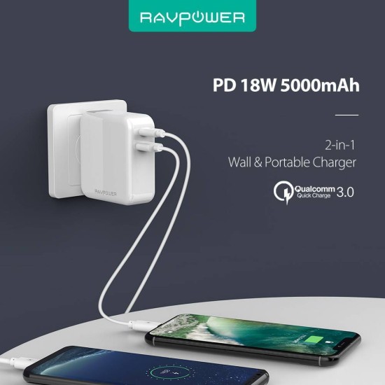 Ravpower 2 in 1 5,000mAh + Wall charger