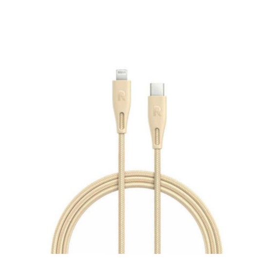Ravpower Nylon Braided Type-C to Lightning Cable 1.2M - Gold