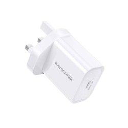 Ravpower PD Pioneer 20W USB-C Wall Charger UK - White