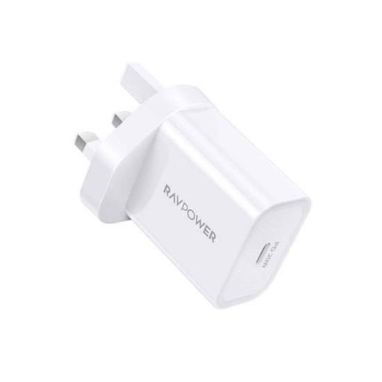 Ravpower PD Pioneer 20W USB-C Wall Charger UK - White