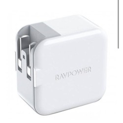 Ravpower Wall Charger 18W Dual Port AC Plug PD QC3.0 UK - White